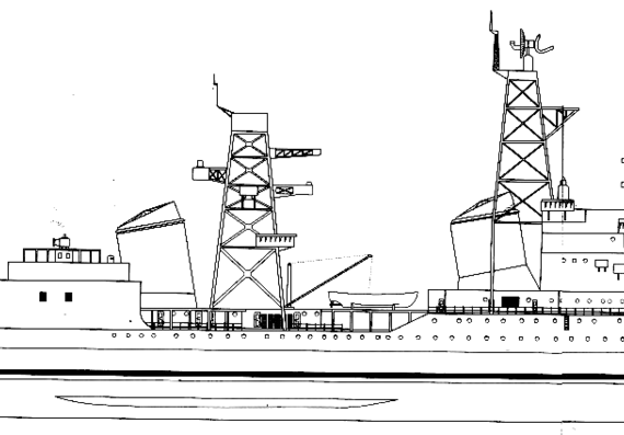 Корабль СССР Voroshilov OS-24 ]Project 26 Heavy Cruiser] (1970) - чертежи, габариты, рисунки